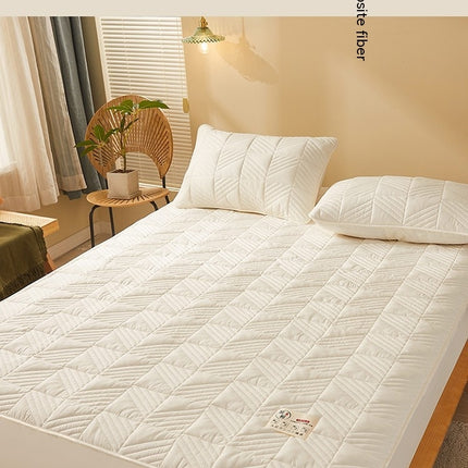 Couvre-lit matelassé respirant de couleur unie, drap infroissable tout compris, couvre-lit épais antidérapant, protège-matelas