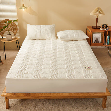 Couvre-lit matelassé respirant de couleur unie, drap infroissable tout compris, couvre-lit épais antidérapant, protège-matelas