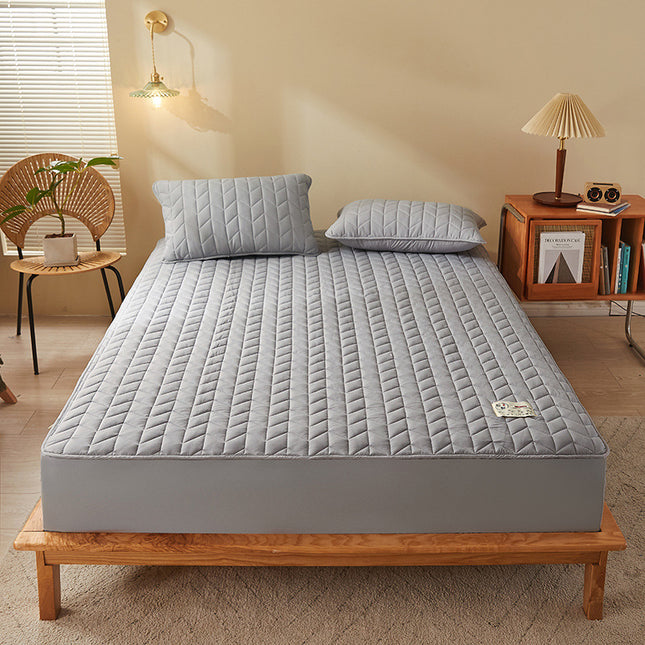 Solid Color Breathable Quilted Bedspread, All-Inclusive Wrinkle-Resistant Sheet, Non-Slip Thickened Bedspread, Comfortable Mattress Protector