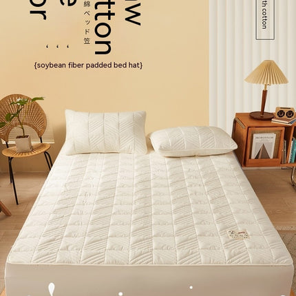 Couvre-lit matelassé respirant de couleur unie, drap infroissable tout compris, couvre-lit épais antidérapant, protège-matelas confortable