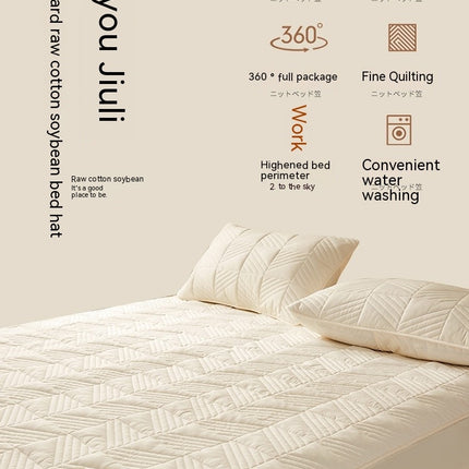 Couvre-lit matelassé respirant de couleur unie, drap infroissable tout compris, couvre-lit épais antidérapant, protège-matelas confortable