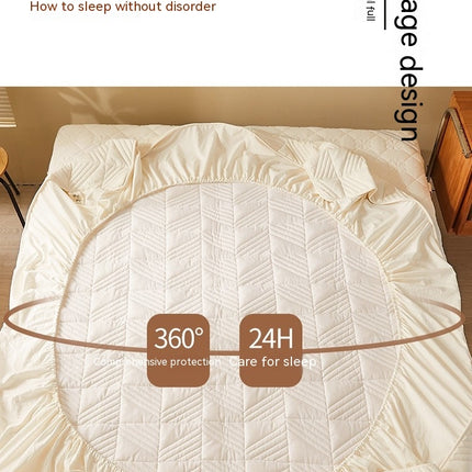 Couvre-lit matelassé respirant de couleur unie, drap infroissable tout compris, couvre-lit épais antidérapant, protège-matelas confortable