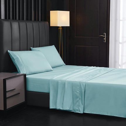 Ensemble de draps en microfibre douce, drap-housse à poche profonde, taie d'oreiller, respirant, résistant aux rides, à la décoloration