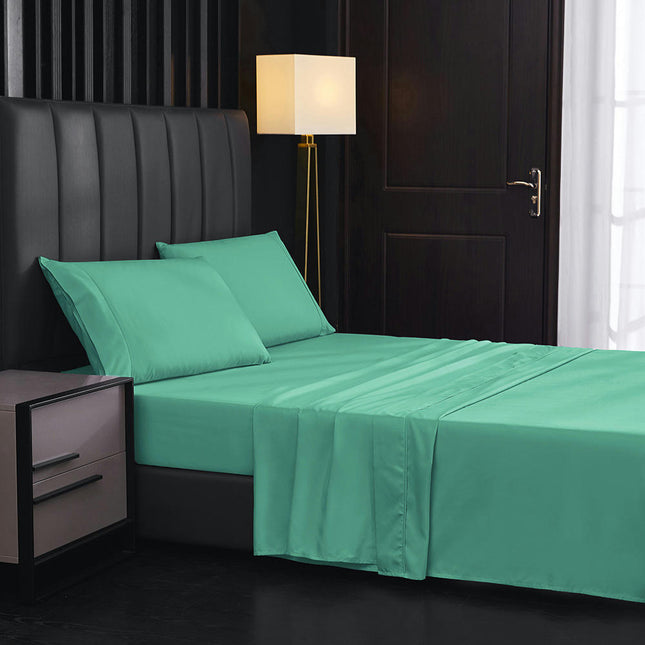Queen Sheet Set Soft Microfiber Deep Pocket Bedding Fitted Sheet Pillowcase Breathable Wrinkle Resistant Fade Resistant Sheet Set