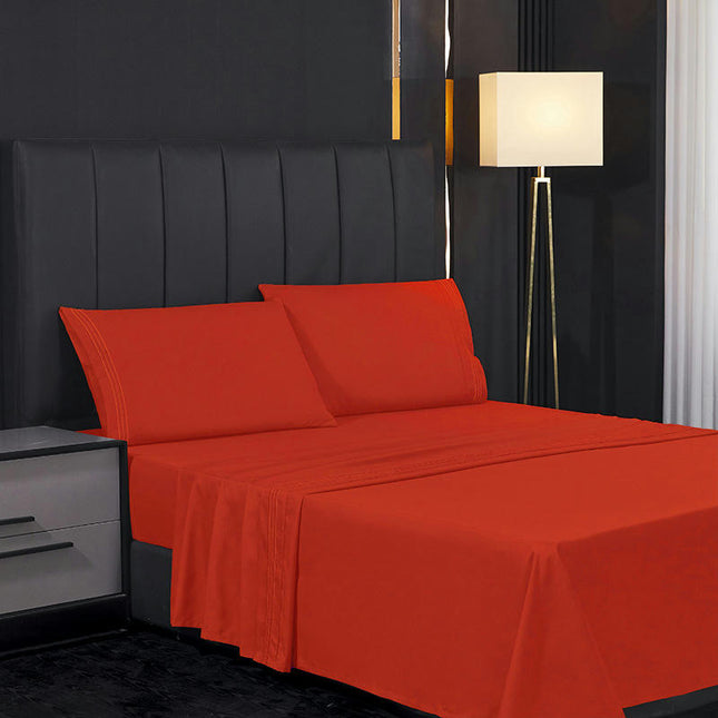 Sheet Set Soft Deep Pocket Bedding Fitted Sheet Pillowcase Breathable Wrinkle and Fade Resistant Sheet Set