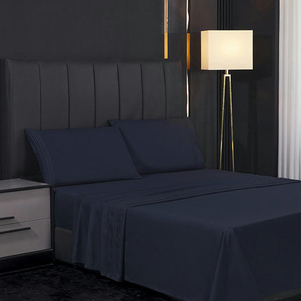 Queen Size Sheet Set Soft Deep Pocket Bedding Fitted Sheet Pillowcase Breathable Wrinkle and Fade Resistant Sheet Set
