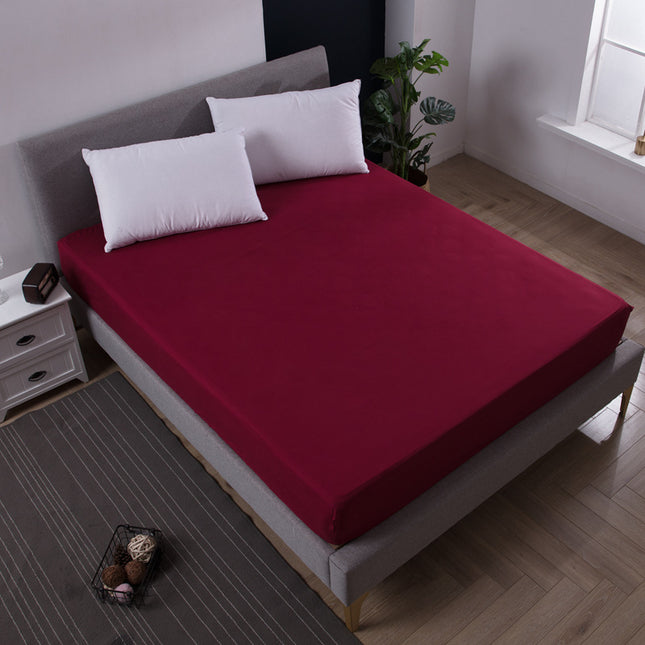 Waterproof Microfiber Wrinkle Resistant Fitted Sheet Queen Size Deep Pocket Mattress Sheet Soft Comfortable Fitted Sheet