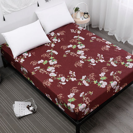 Printed Deep Pocket Mattress Sheet Soft Comfortable Fitted Sheet Microfiber Waterproof Wrinkle Resistant Bed Sheet