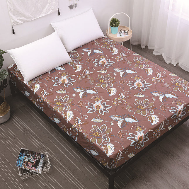 Printed Deep Pocket Mattress Sheet Soft Comfortable Fitted Sheet Microfiber Waterproof Wrinkle Resistant Bed Sheet