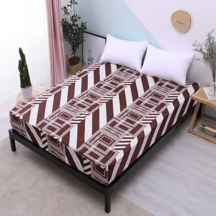 Printed Deep Pocket Mattress Sheet Soft Comfortable Fitted Sheet Microfiber Waterproof Wrinkle Resistant Bed Sheet