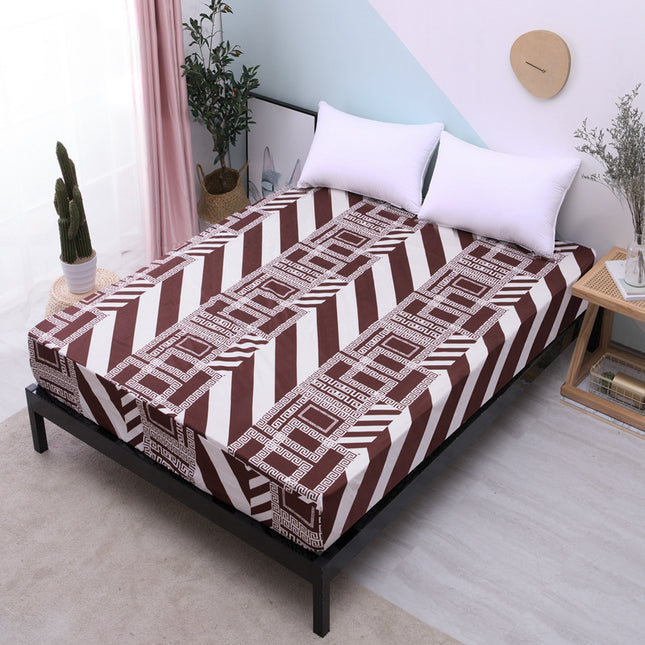 Printed Deep Pocket Mattress Sheet Soft Comfortable Fitted Sheet Microfiber Waterproof Wrinkle Resistant Bed Sheet
