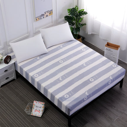 Printed Deep Pocket Mattress Sheet Soft Comfortable Fitted Sheet Microfiber Waterproof Wrinkle Resistant Bed Sheet