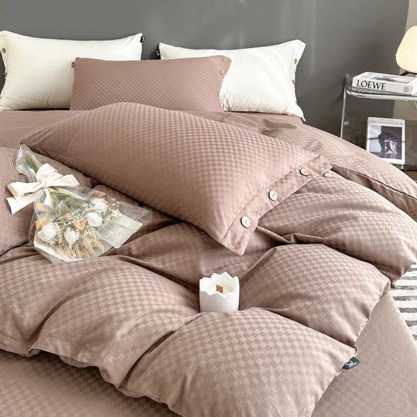 Duvet Cover Queen Size - Soft Queen Duvet Cover Set, 4 Pieces,1 Sheet+ 1 Duvet Cover with Zipper Closure and 2 Pillowcases