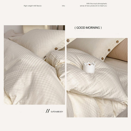 Duvet Cover Queen Size - Soft Queen Duvet Cover Set, 4 Pieces,1 Sheet+ 1 Duvet Cover with Zipper Closure and 2 Pillowcases