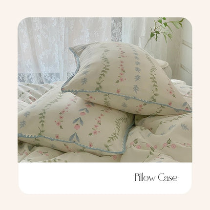Queen Duvet Cover Set - 100% Washed Cotton en Printed Bedding Set with Zipper Closure 4 Bedding Set Queen Size