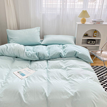 Cotton Duvet Cover Queen - Cotton Waffle Weave Duvet Cover Queen Size, Soft and Breathable Queen Duvet Cover Set for All Season