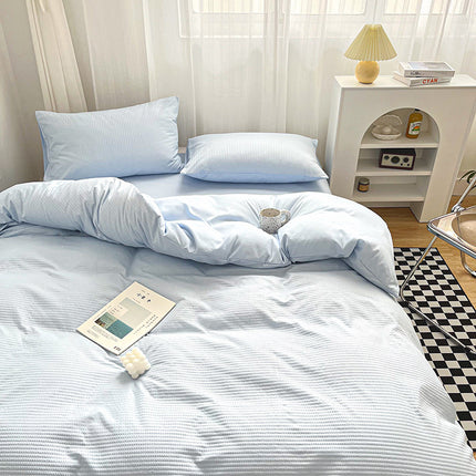 Cotton Duvet Cover Queen - Cotton Waffle Weave Duvet Cover Queen Size, Soft and Breathable Queen Duvet Cover Set for All Season