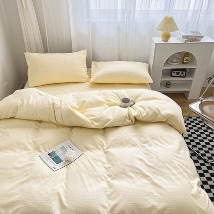 Cotton Duvet Cover Queen - Cotton Waffle Weave Duvet Cover Queen Size, Soft and Breathable Queen Duvet Cover Set for All Season
