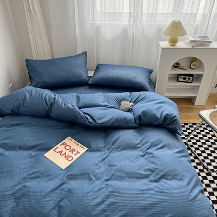 Cotton Duvet Cover Queen - Cotton Waffle Weave Duvet Cover Queen Size, Soft and Breathable Queen Duvet Cover Set for All Season