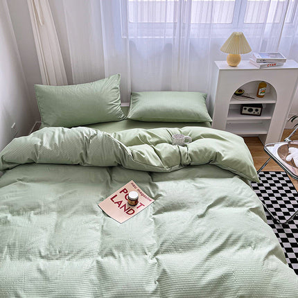 Cotton Duvet Cover Queen - Cotton Waffle Weave Duvet Cover Queen Size, Soft and Breathable Queen Duvet Cover Set for All Season
