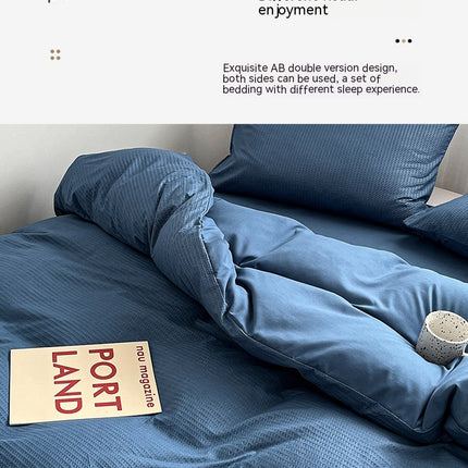 Cotton Duvet Cover Queen - Cotton Waffle Weave Duvet Cover Queen Size, Soft and Breathable Queen Duvet Cover Set for All Season