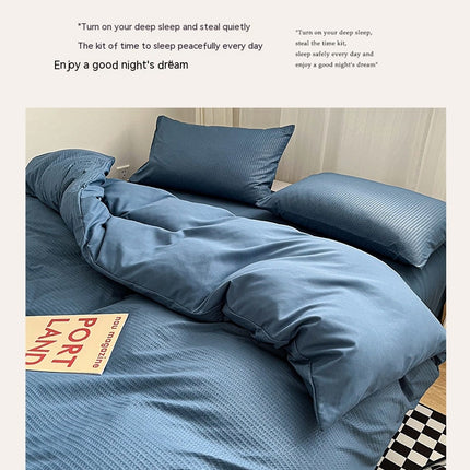 Cotton Duvet Cover Queen - Cotton Waffle Weave Duvet Cover Queen Size, Soft and Breathable Queen Duvet Cover Set for All Season