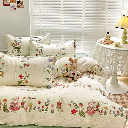 Duvet Cover Set Queen Size, 4-Pieces Ultra Soft Microfiber Bedding Set-Lightweight Durable Reversible With Zipper Closure