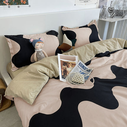 Duvet Cover Set Queen Size, 4-Pieces Ultra Soft Microfiber Bedding Set-Lightweight Durable Reversible With Zipper Closure