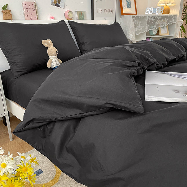 4-Pieces Microfiber Double/Queen Comforter Cover Reversible  , 1 Duvet Cover 2 Pillow Covers+1 Bed Sheet with Zipper Closure