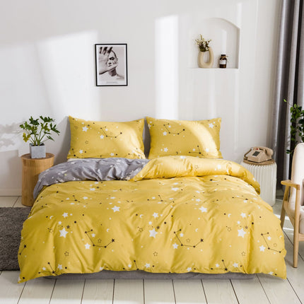 Duvet Cover  Washed Microfiber,  Duvet Cover and 2 Pillowcases, Delicate Style Quilt Cover Queen, Super Soft Comforter Cover Set