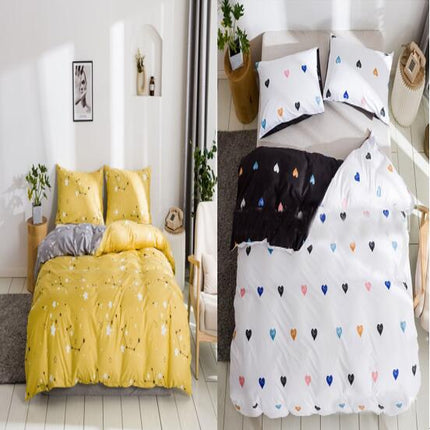 Duvet Cover  Washed Microfiber,  Duvet Cover and 2 Pillowcases, Delicate Style Quilt Cover Queen, Super Soft Comforter Cover Set