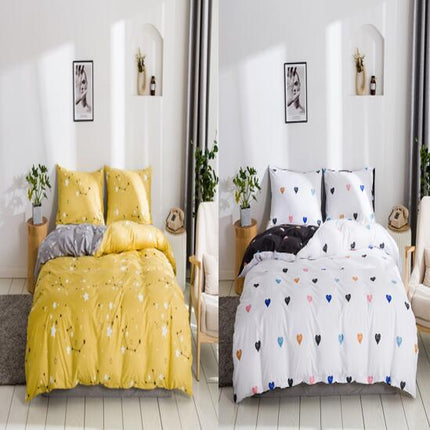 Duvet Cover  Washed Microfiber,  Duvet Cover and 2 Pillowcases, Delicate Style Quilt Cover Queen, Super Soft Comforter Cover Set