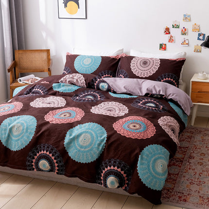 Duvet Cover Pillowcase Set -Soft Bedding Cover- Weight Microfiber 3pc Set (1 Cover 2 Pillowcase) -Modern Style Bed Quilt Cover for Decor