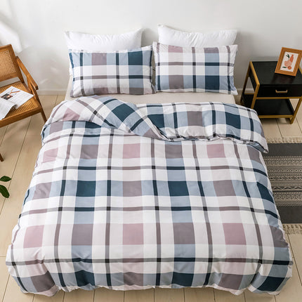 Duvet Cover Pillowcase Set -Soft Bedding Cover- Weight Microfiber 3pc Set (1 Cover 2 Pillowcase) -Modern Style Bed Quilt Cover for Decor