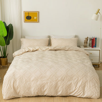 Duvet Cover Set King-3 PCS Ultra Soft Fluffy Comforter Cover With Pillow Shams- Microfiber Fabric Duvet Cover With Diamond Pattern