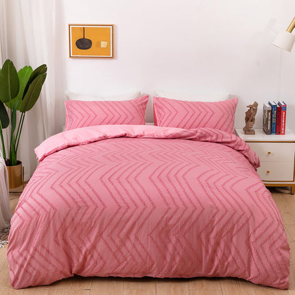 Duvet Cover Set, Tufted Bedding Duvet Covers Soft Washed Microfiber Duvet Cover Pillow Case, 3 Pieces Duvet Cover With Zipper Closure