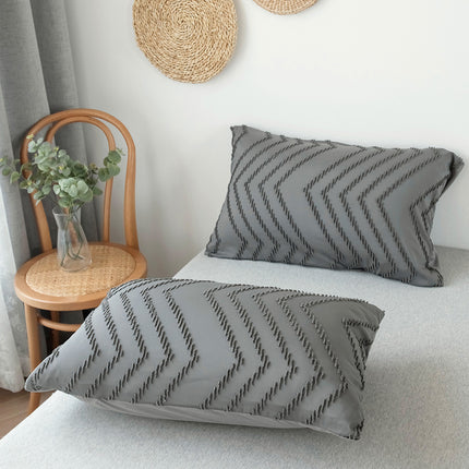 Duvet Cover Set, Tufted Bedding Duvet Covers Soft Washed Microfiber Duvet Cover Pillow Case, 3 Pieces Duvet Cover With Zipper Closure
