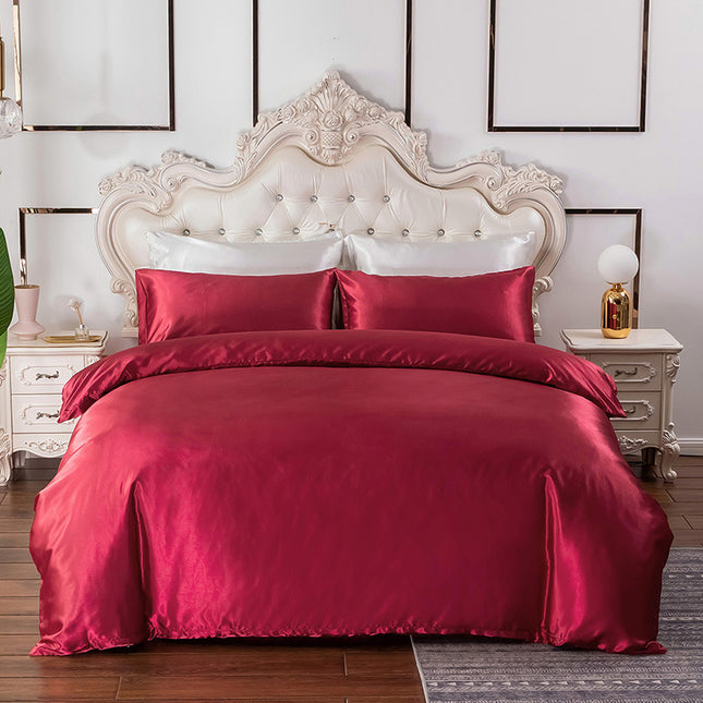Queen Sheet Set Satin Sheets and Pillowcase Sets Silky Soft Cooling Bed Sheets Set Deep Pocket Luxury Breathable Sheet (4 Piece,)