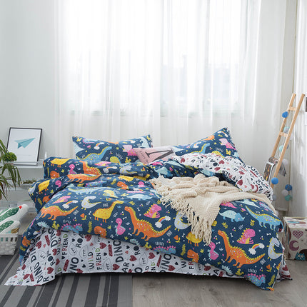 Duvet Cover Pillowcase Set Cartoon Design Soft Bedding Cover- Weight Microfiber 3pc Set (1 Cover 2 Pillowcase)