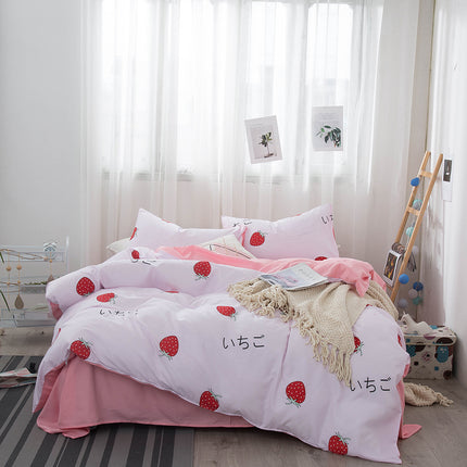 Duvet Cover Pillowcase Set Cartoon Design Soft Bedding Cover- Weight Microfiber 3pc Set (1 Cover 2 Pillowcase)