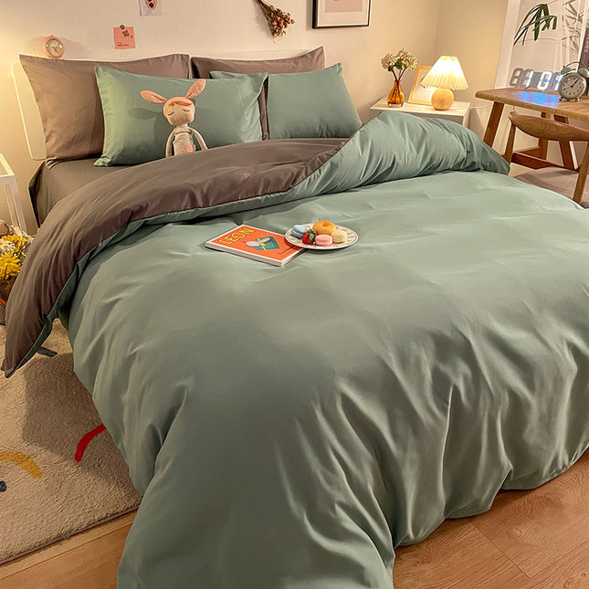 Washed Cotton Comforter Cover Bedding Set-Duvet Cover Queen Bedding Set  1 Duvet Cover +1 Bed Sheet With 2 Pillowcases Bedding Set