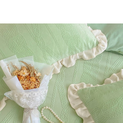 Plüsch-Zottel-Bettbezug-Set, 4-teiliges, flauschiges Bettdeckenbezug-Set, luxuriöses, ultraweiches getuftetes Bettwäsche-Set mit Reißverschluss für den Winter