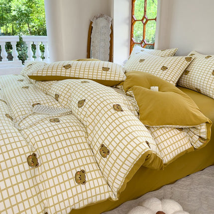 Print Duvet Cover Set-Premium Cotton Colorful Bedding Sets-Twin Reversible Comforter Cover Soft Bedding Collection