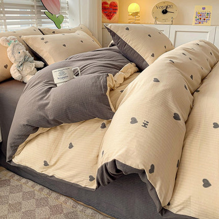 Print Duvet Cover Set-Premium Cotton Colorful Bedding Sets-Twin Reversible Comforter Cover Soft Bedding Collection
