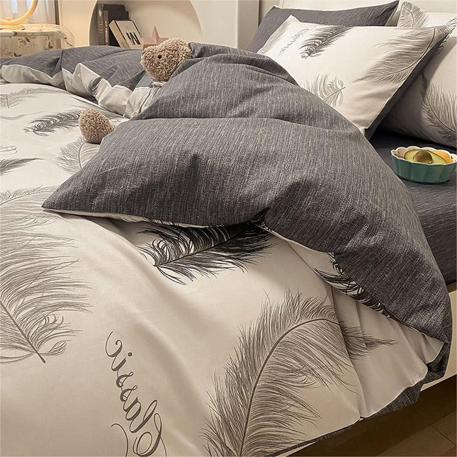 Parure de lit florale en coton, housse de couette, Queen Flower, ensembles de literie floraux, 1 housse de couette + 1 drap-housse avec 2 taies d'oreiller
