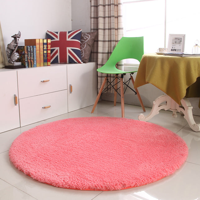 Round  Rug,  Soft Circle Washable Educational Space Mat, Non-Slip Faux Lambswool Area Rugs for Kids Room Bedroom Playroom