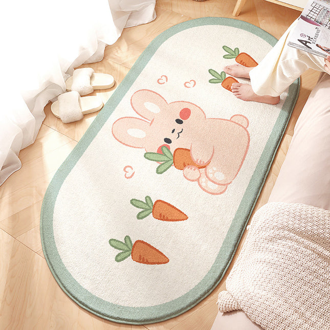 Area Rugs for Bedroom, Oval Sun Washable Living Room Rug, Soft Non-Slip  Cute Animals for Kids Room Playroom Rug