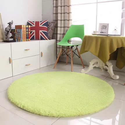 Faux Lambswool Soft Area Circle Rug, Farmhouse Washable Low Pile Throw Rugs, Carpet for Living Room Sofa Nursery Kids Room Decor
