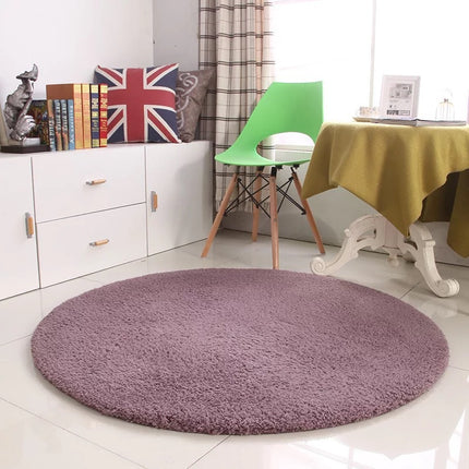 Faux Lambswool Soft Area Circle Rug, Farmhouse Washable Low Pile Throw Rugs, Carpet for Living Room Sofa Nursery Kids Room Decor