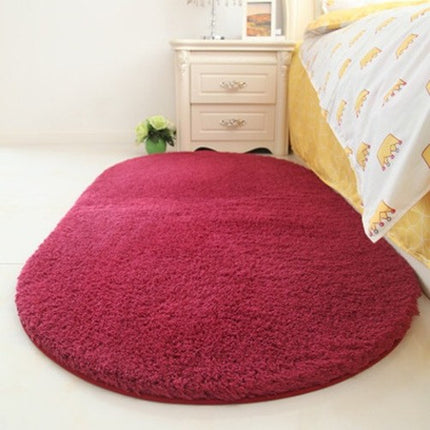Factory Wholesale Thick Lamb Elliptical Carpet Living Room Bedroom Bedside Carpet Bathroom Kitchen Plush Floor Mat